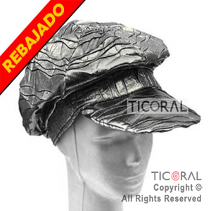 SOMBRERO BOINA METALIZADA PLATA CON VISERA HS5829-2 x 1